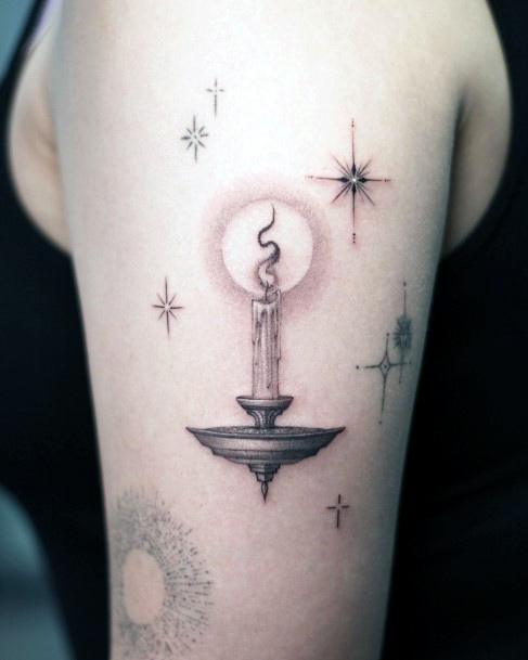 Terrific Design Ideas For Womens Candle Tattoo