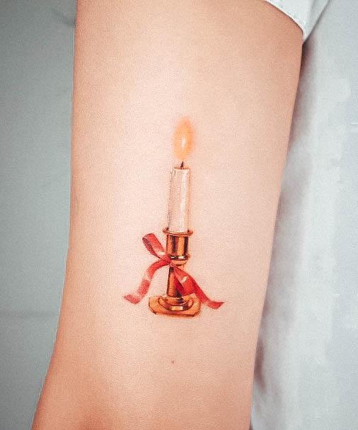 Terrific Design Ideas For Womens Candle Tattoo