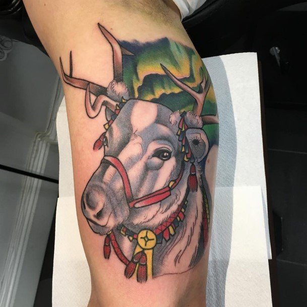 Terrific Design Ideas For Womens Caribou Reindeer Tattoo