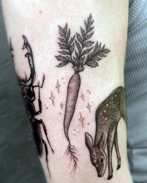 Terrific Design Ideas For Womens Carrot Tattoo