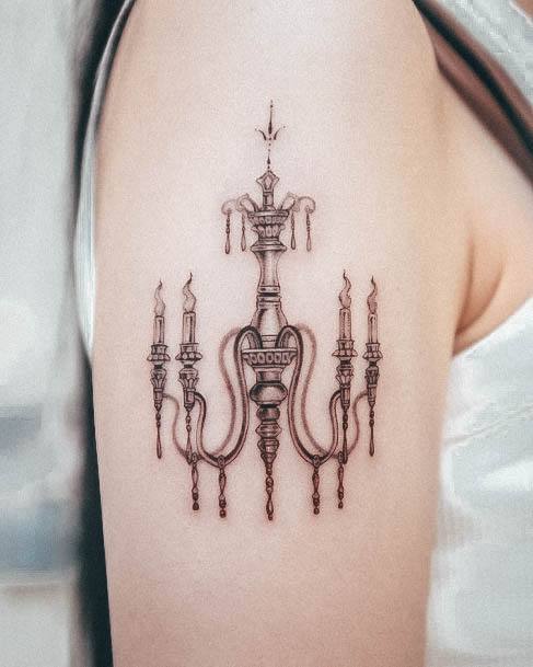 Terrific Design Ideas For Womens Chandelier Tattoo