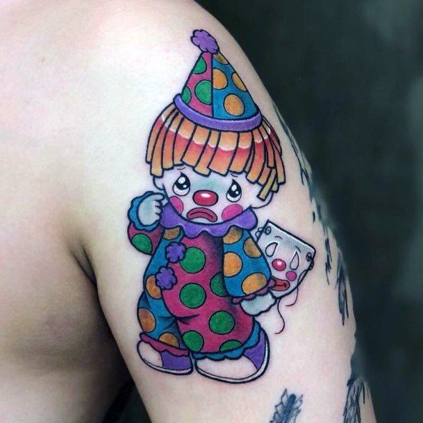 Terrific Design Ideas For Womens Clown Tattoo