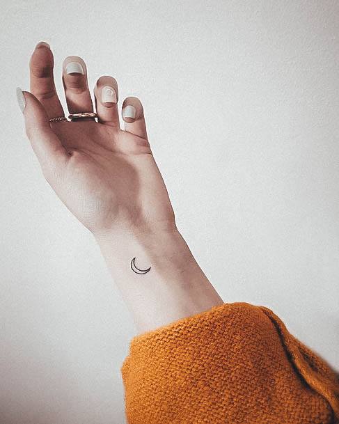 Terrific Design Ideas For Womens Cresent Moon Tattoo