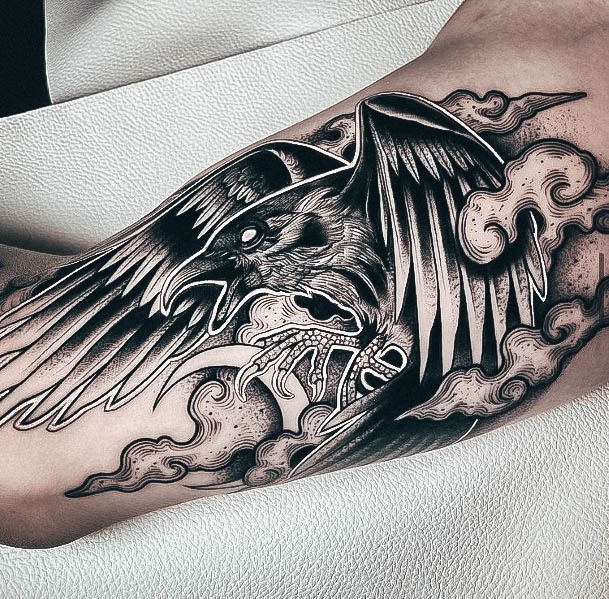 Terrific Design Ideas For Womens Crow Tattoo