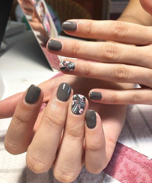 Terrific Design Ideas For Womens Dark Grey Nail