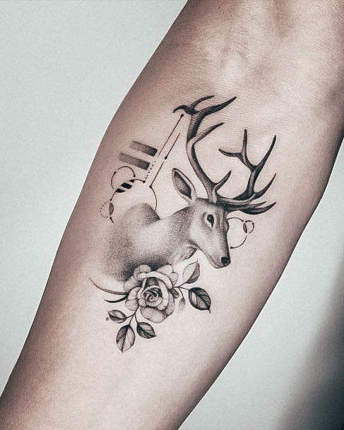 Terrific Design Ideas For Womens Deer Tattoo