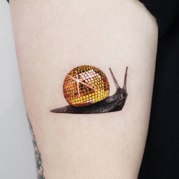 Terrific Design Ideas For Womens Disco Ball Tattoo