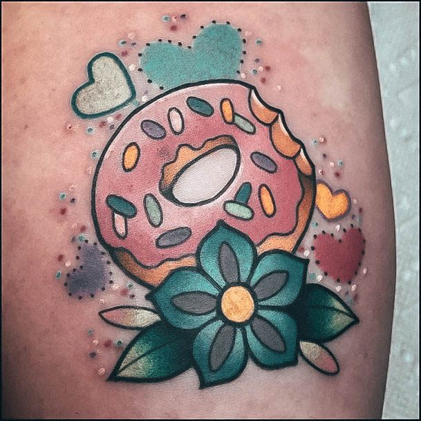 Terrific Design Ideas For Womens Donut Tattoo