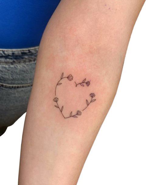 Terrific Design Ideas For Womens Flower Heart Tattoo