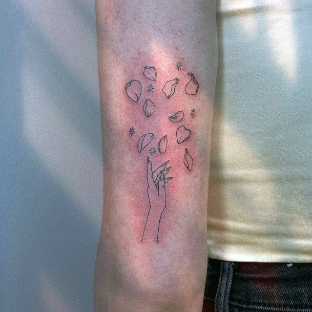 Terrific Design Ideas For Womens Flower Petal Tattoo