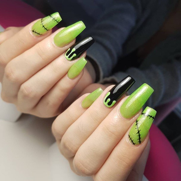 Terrific Design Ideas For Womens Frankenstein Nail