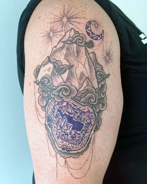 Terrific Design Ideas For Womens Geode Tattoo