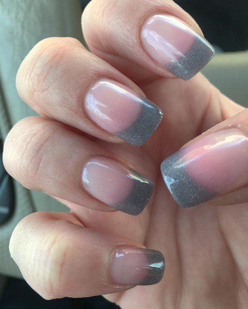 Terrific Design Ideas For Womens Grey With Glitter Nail