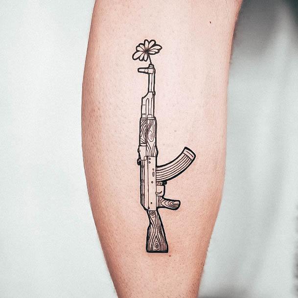 Terrific Design Ideas For Womens Gun Tattoo