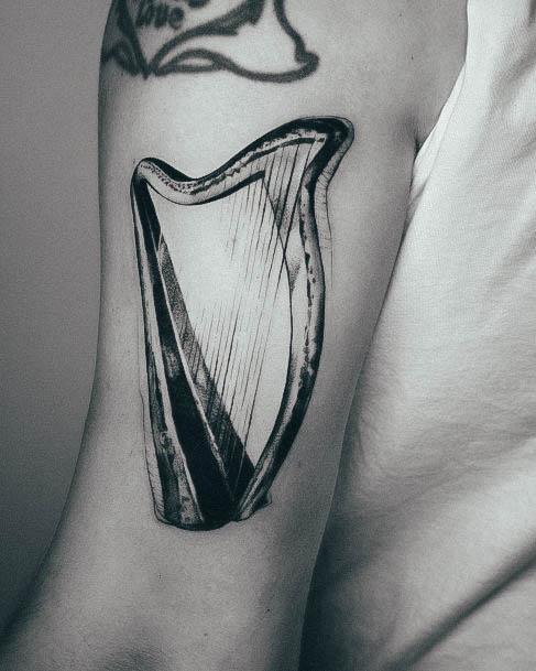 Terrific Design Ideas For Womens Harp Tattoo