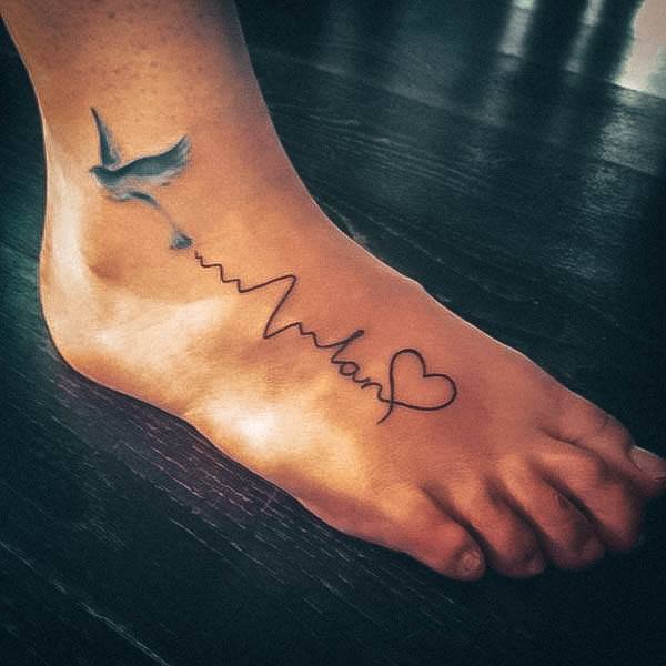 Terrific Design Ideas For Womens Heartbeat Tattoo