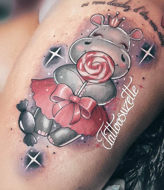 Terrific Design Ideas For Womens Hippo Tattoo