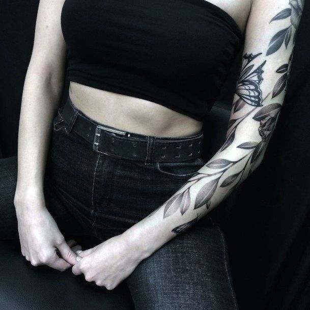 Terrific Design Ideas For Womens Leaf Tattoo