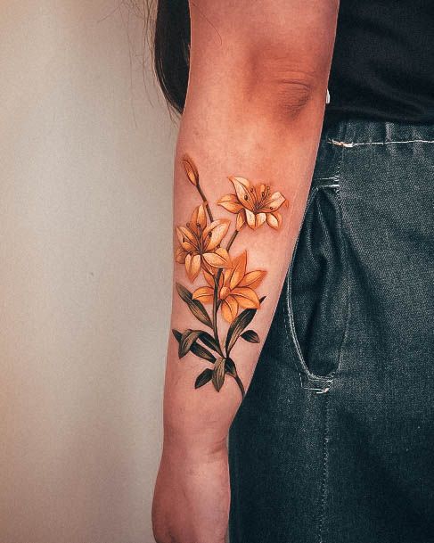 Terrific Design Ideas For Womens Lily Tattoo