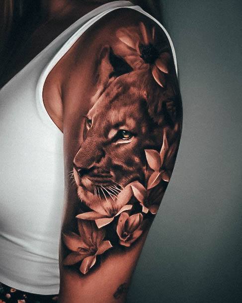 Terrific Design Ideas For Womens Lioness Tattoo