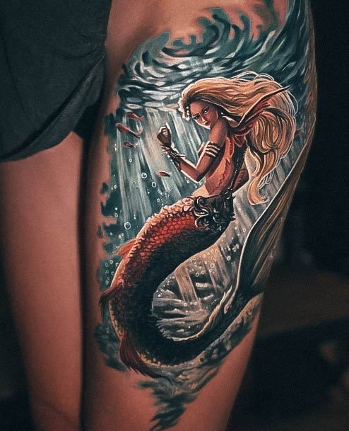 Terrific Design Ideas For Womens Mermaid Tattoo