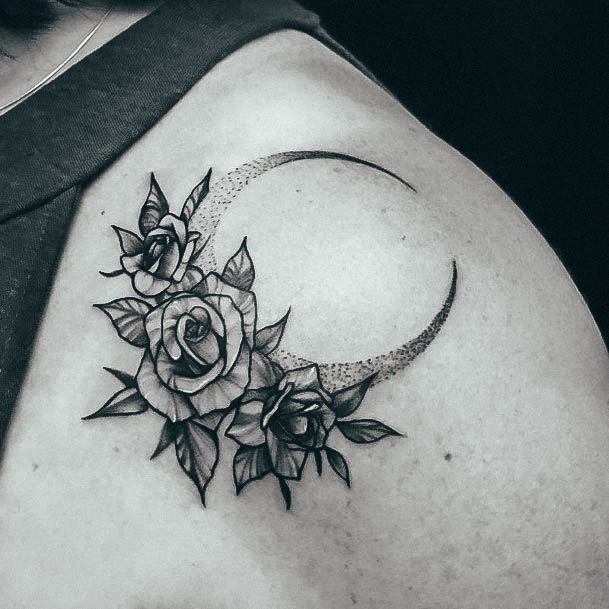 Terrific Design Ideas For Womens Moon Tattoo