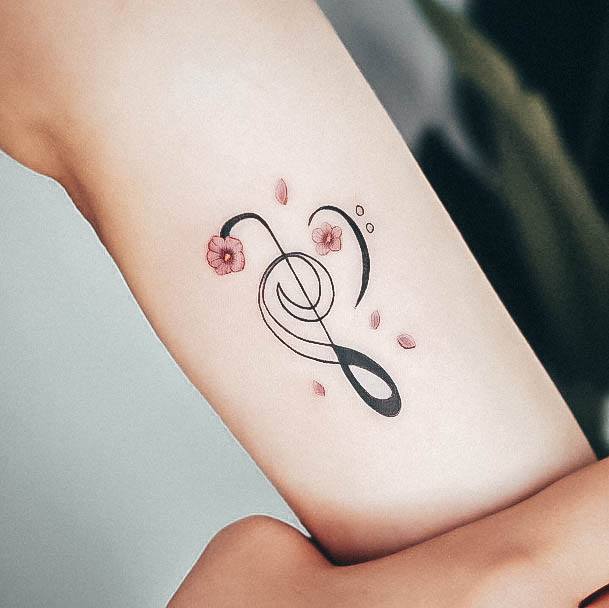 Terrific Design Ideas For Womens Music Note Tattoo