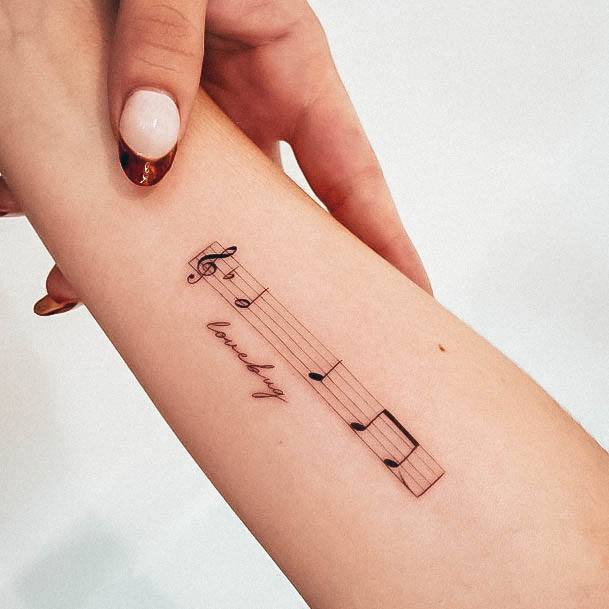 Terrific Design Ideas For Womens Music Tattoo