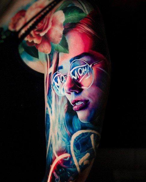 Terrific Design Ideas For Womens Neon Tattoo