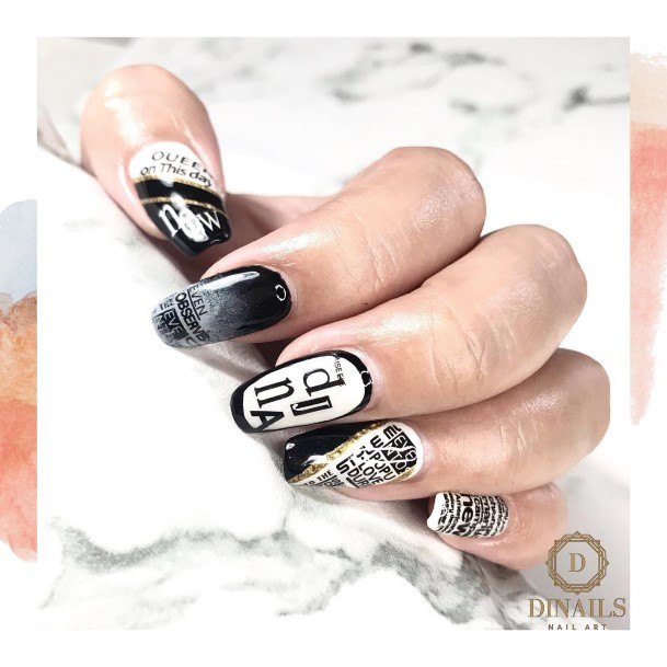 Terrific Design Ideas For Womens Newspaper Nail