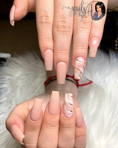 Terrific Design Ideas For Womens Nude Marble Nail