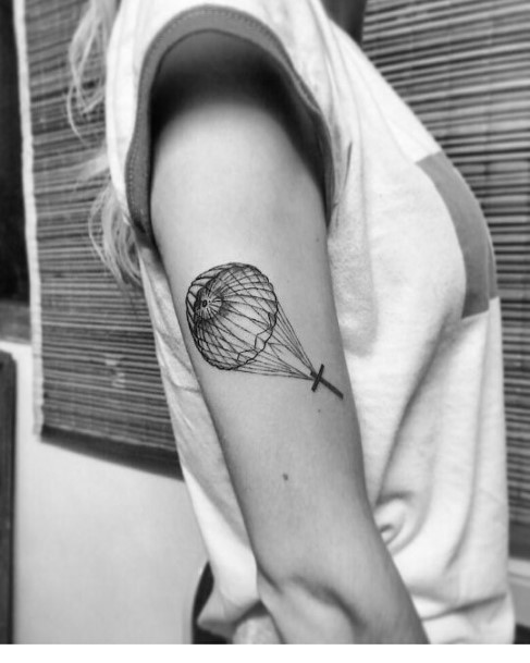 Terrific Design Ideas For Womens Parachute Skydiving Tattoo