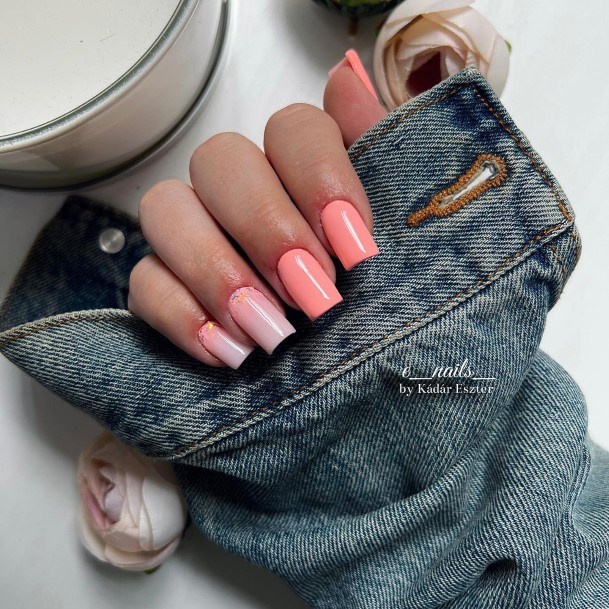 Terrific Design Ideas For Womens Peach And Pink Nail