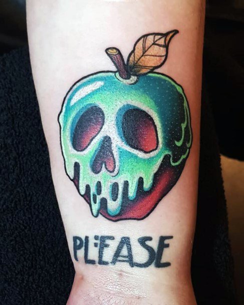 Terrific Design Ideas For Womens Poison Apple Tattoo