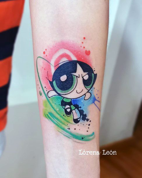 Terrific Design Ideas For Womens Powerpuff Girls Buttercup Tattoo