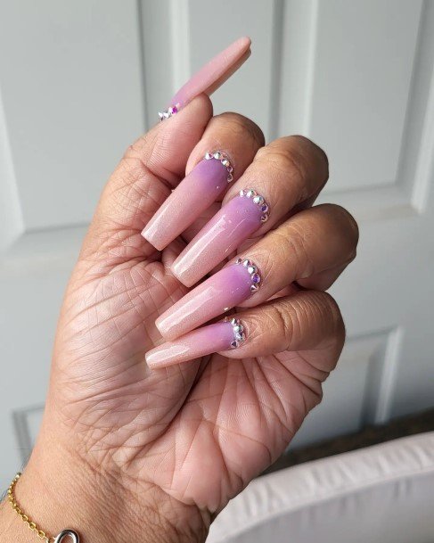 Terrific Design Ideas For Womens Purple Ombre Nail