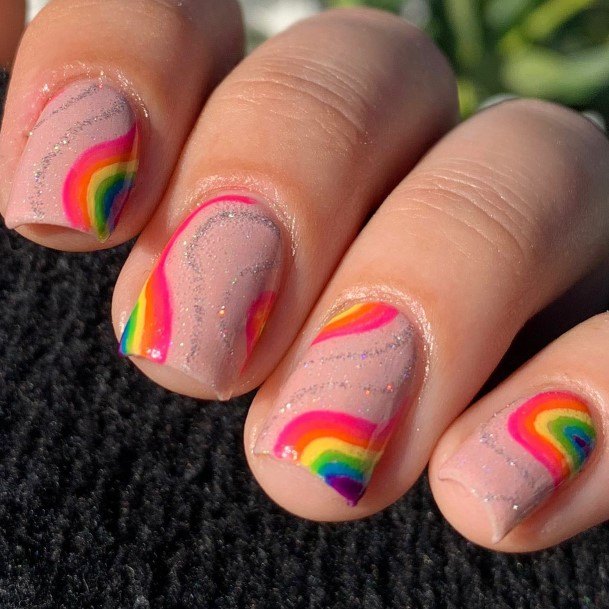 Terrific Design Ideas For Womens Rainbow Nail