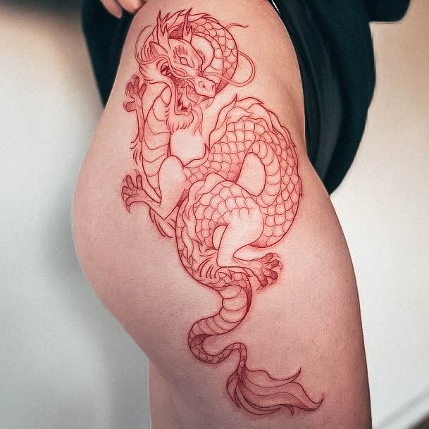 Terrific Design Ideas For Womens Red Dragon Tattoo