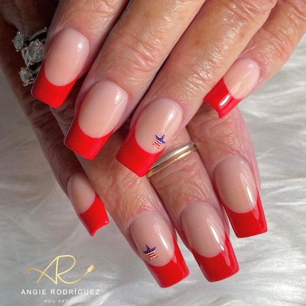 Terrific Design Ideas For Womens Red French Tip Nail