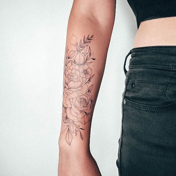 Terrific Design Ideas For Womens Rose Forearm Tattoo