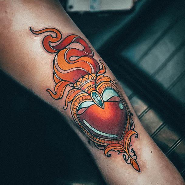 Terrific Design Ideas For Womens Sacred Heart Tattoo