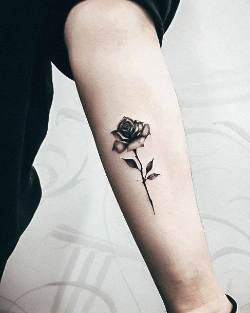 Terrific Design Ideas For Womens Small Rose Tattoo