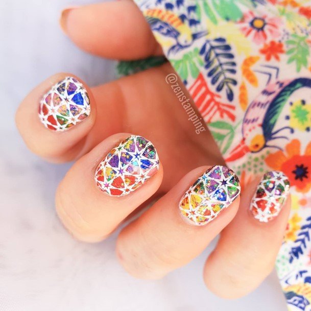 Terrific Design Ideas For Womens Stained Glass Nail