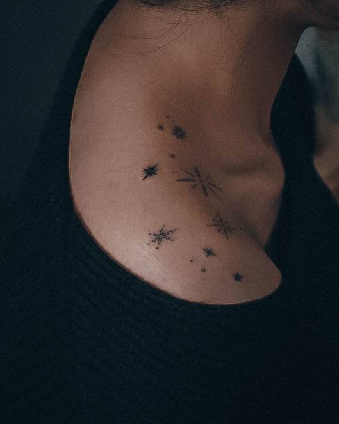 Terrific Design Ideas For Womens Star Tattoo