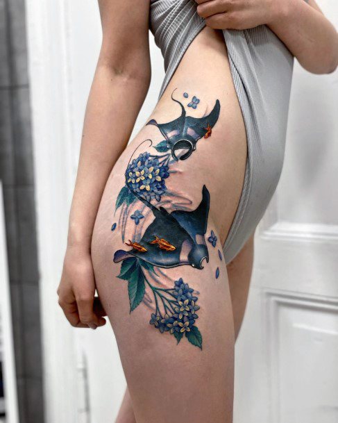 Terrific Design Ideas For Womens Stingray Tattoo