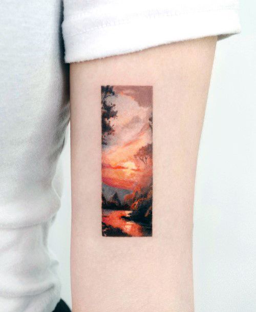 Terrific Design Ideas For Womens Sunset Sunrise Tattoo