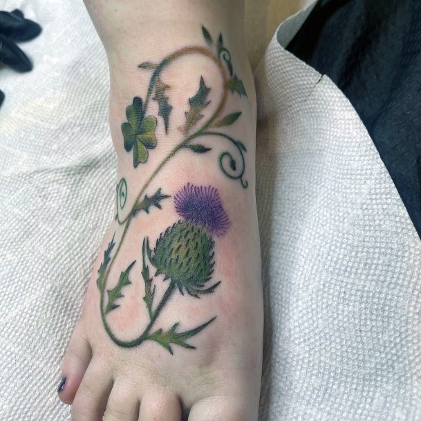 Terrific Design Ideas For Womens Thistle Tattoo