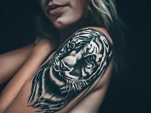 Terrific Design Ideas For Womens Tiger Tattoo