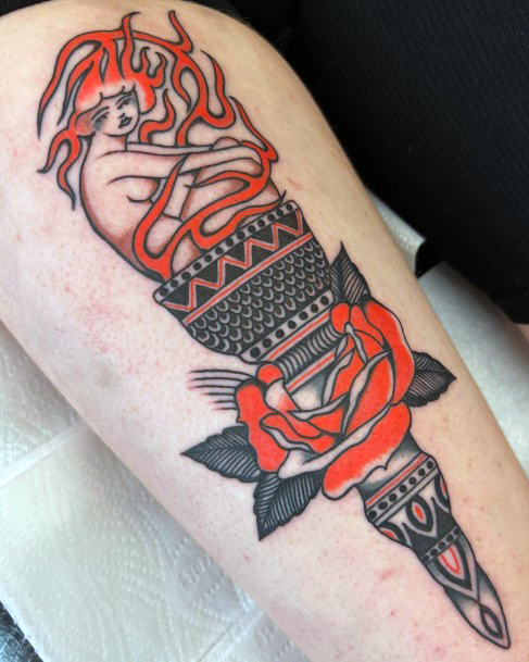 Terrific Design Ideas For Womens Torch Tattoo