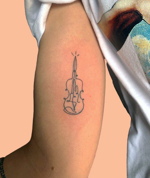 Terrific Design Ideas For Womens Violin Tattoo